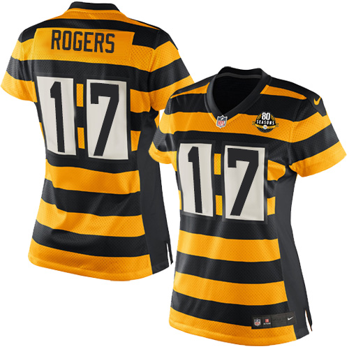 Women's Elite Eli Rogers 80th Anniversary Nike Jersey Gold/Black Alternate - #17 Throwback NFL Pittsburgh Steelers